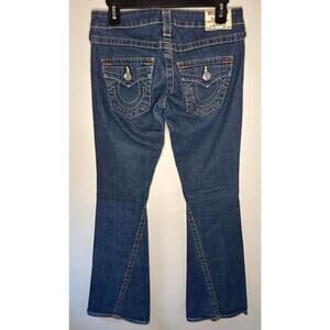 True Religion Joey Twisted Seam T Pocket Denim Bootcut Flare Jeans Women 26 x 32